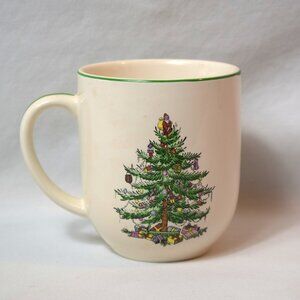 Spode Christmas Tree Cafe Mug Green Border EUC S3324-A20